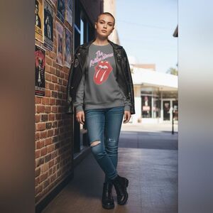 The Rolling Stones Red and Brown Crewneck Sweater